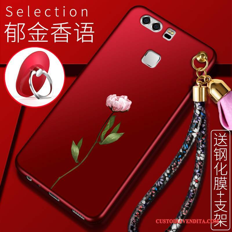 Custodia Huawei P9 Plus Creativo Telefono Rosso, Cover Huawei P9 Plus Protezione Tutto Incluso Morbido