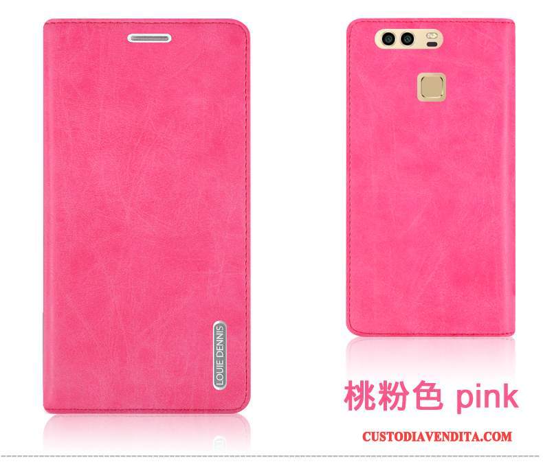 Custodia Huawei P9 Plus Folio Verdetelefono, Cover Huawei P9 Plus Pelle Coperchio Posteriore Anti-caduta