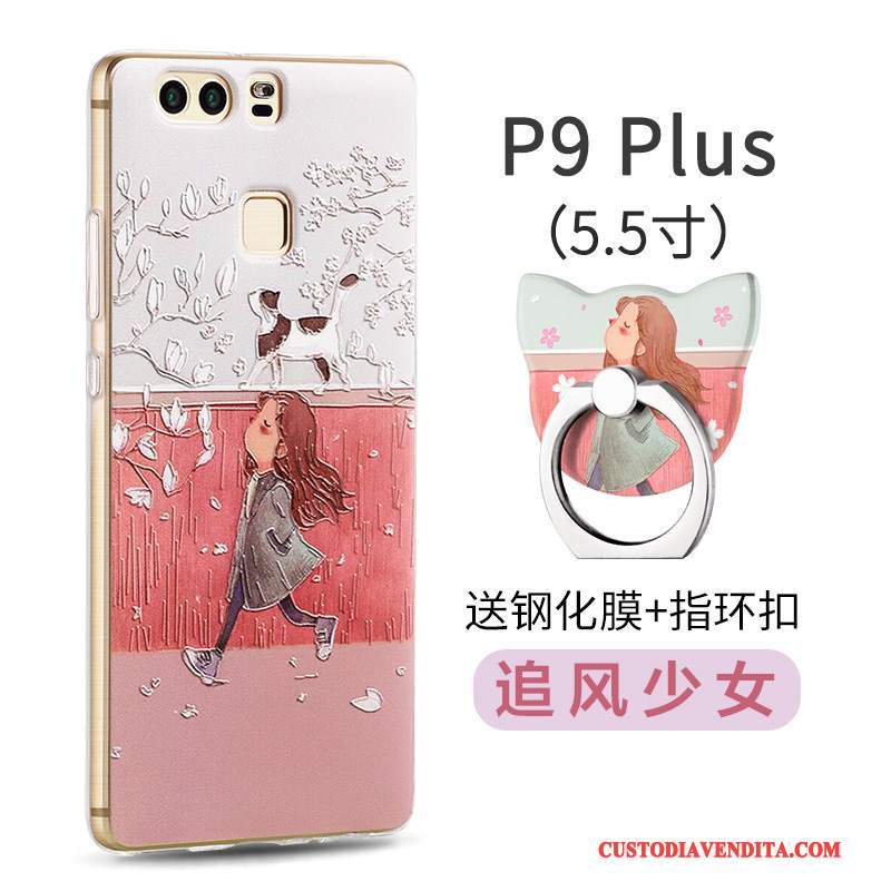 Custodia Huawei P9 Plus Protezione Rosso Anti-caduta, Cover Huawei P9 Plus Creativo Macchiatitelefono