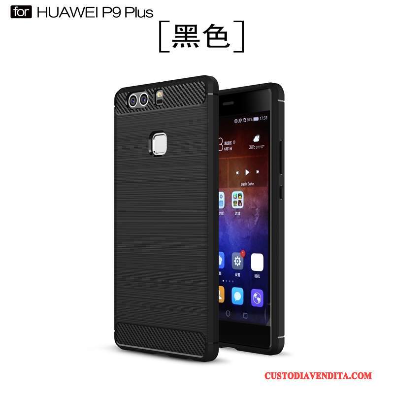 Custodia Huawei P9 Plus Silicone Nuovotelefono, Cover Huawei P9 Plus Protezione Tendenza Nero