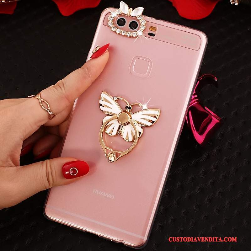 Custodia Huawei P9 Plus Silicone Telefono Morbido, Cover Huawei P9 Plus Protezione Anti-caduta Rosa