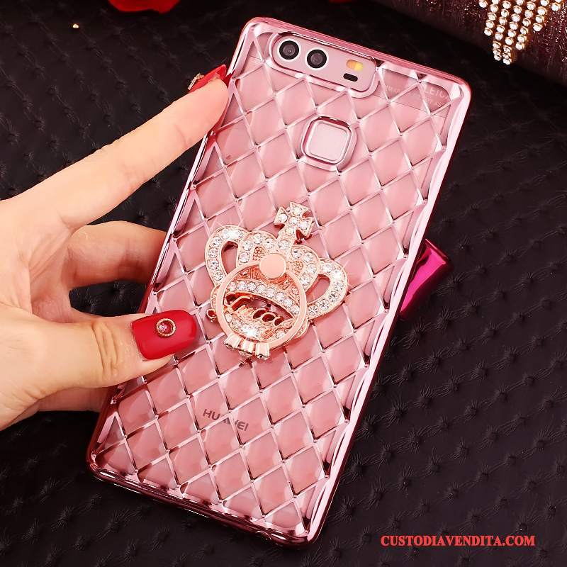 Custodia Huawei P9 Plus Silicone Telefono Morbido, Cover Huawei P9 Plus Strass Anti-caduta Sottile