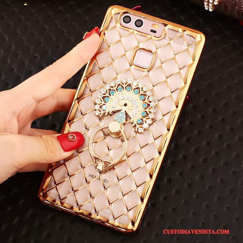 Custodia Huawei P9 Plus Silicone Telefono Morbido, Cover Huawei P9 Plus Strass Anti-caduta Sottile