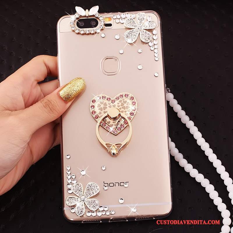 Custodia Huawei P9 Plus Strass Morbido Maglia, Cover Huawei P9 Plus Silicone Orotelefono