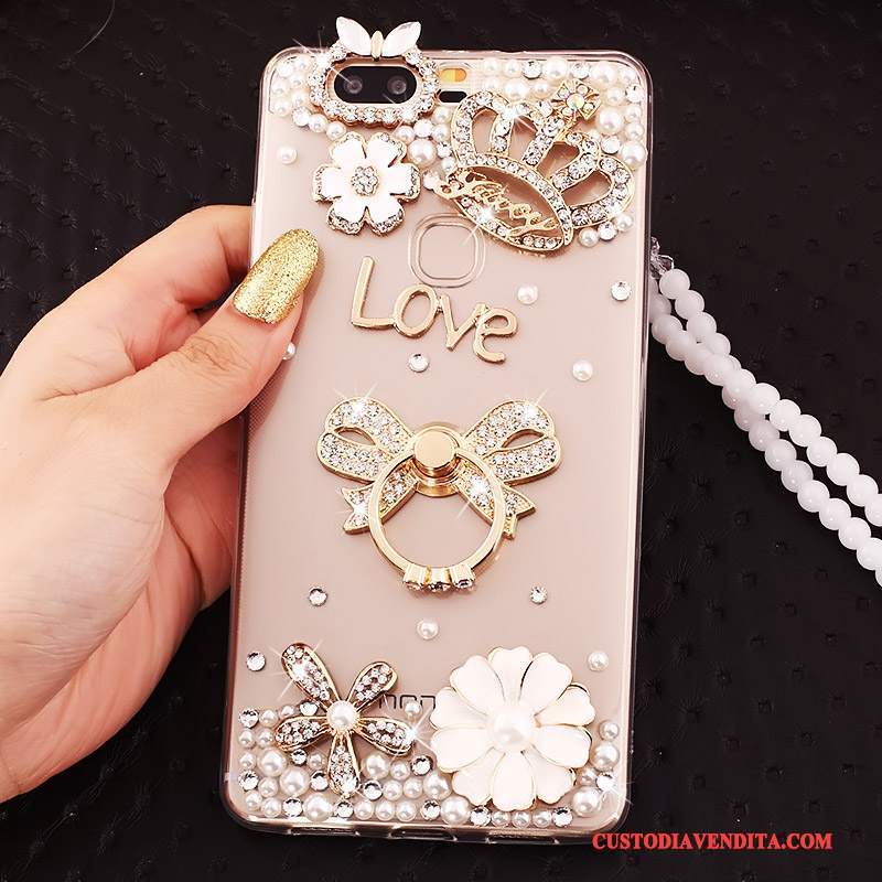 Custodia Huawei P9 Plus Strass Morbido Maglia, Cover Huawei P9 Plus Silicone Orotelefono