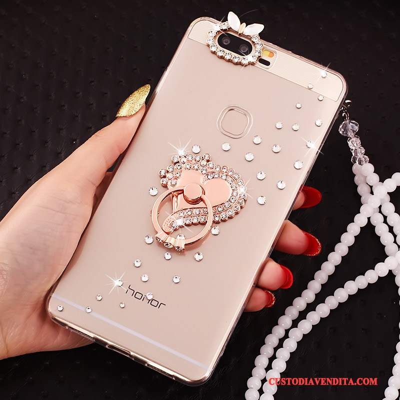 Custodia Huawei P9 Plus Strass Morbido Maglia, Cover Huawei P9 Plus Silicone Orotelefono