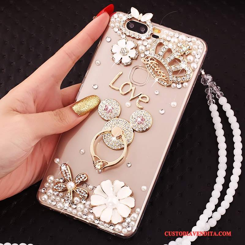 Custodia Huawei P9 Plus Strass Morbido Maglia, Cover Huawei P9 Plus Silicone Orotelefono