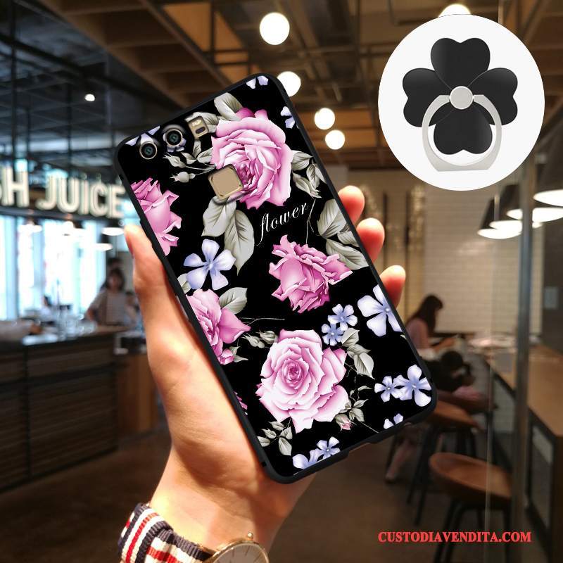 Custodia Huawei P9 Protezione Artetelefono, Cover Huawei P9 Goffratura Tendenza Nero