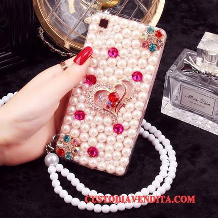 Custodia Huawei P9 Protezione Con Strass Perline, Cover Huawei P9 Colore Ornamenti Appesitelefono