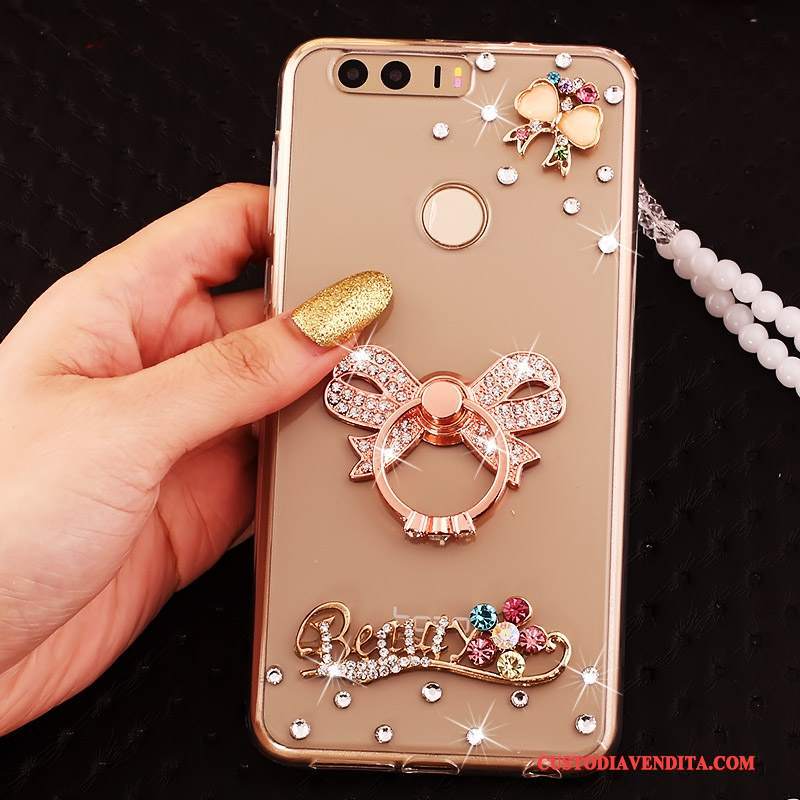 Custodia Huawei P9 Silicone Ornamenti Appesi Tutto Incluso, Cover Huawei P9 Strass Telefono Ring