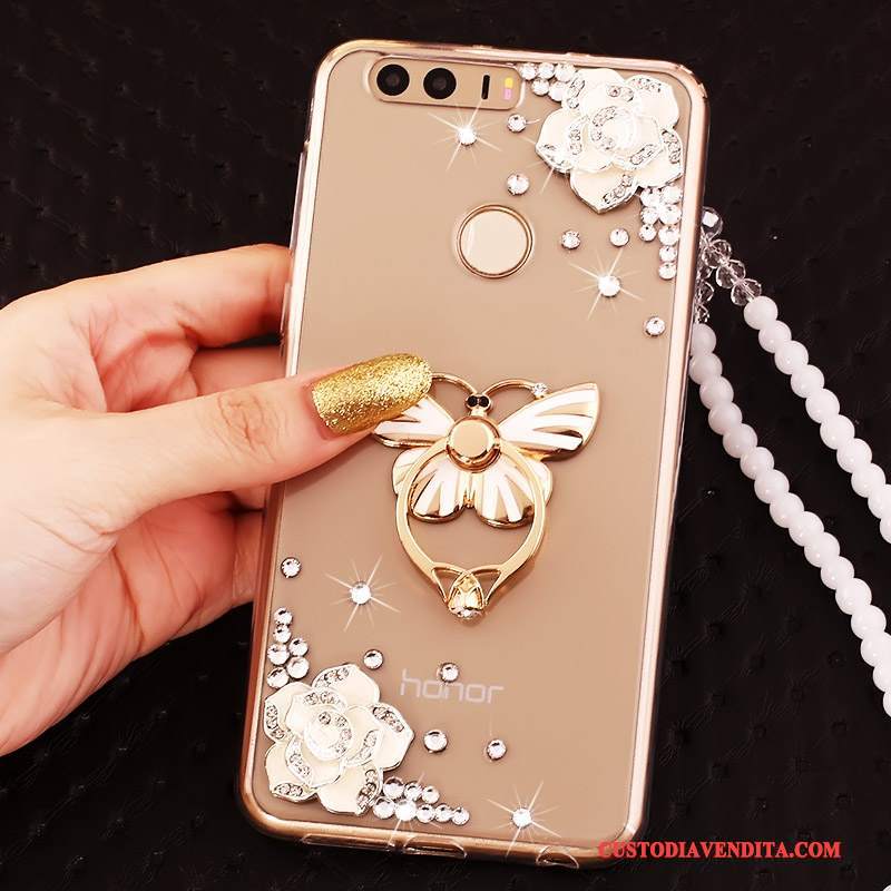 Custodia Huawei P9 Silicone Ornamenti Appesi Tutto Incluso, Cover Huawei P9 Strass Telefono Ring