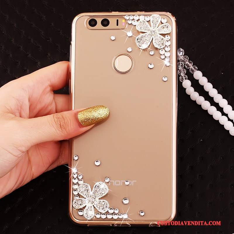 Custodia Huawei P9 Silicone Ornamenti Appesi Tutto Incluso, Cover Huawei P9 Strass Telefono Ring