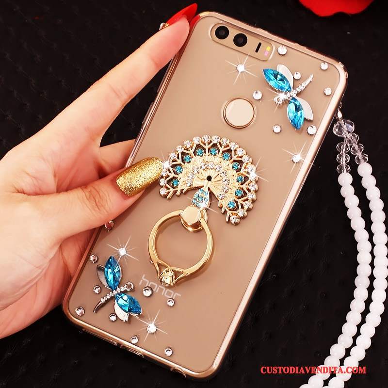 Custodia Huawei P9 Silicone Ornamenti Appesi Tutto Incluso, Cover Huawei P9 Strass Telefono Ring