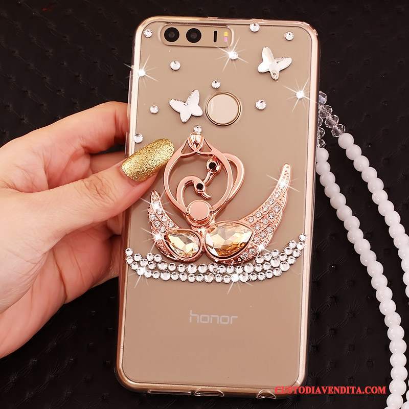 Custodia Huawei P9 Silicone Ornamenti Appesi Tutto Incluso, Cover Huawei P9 Strass Telefono Ring