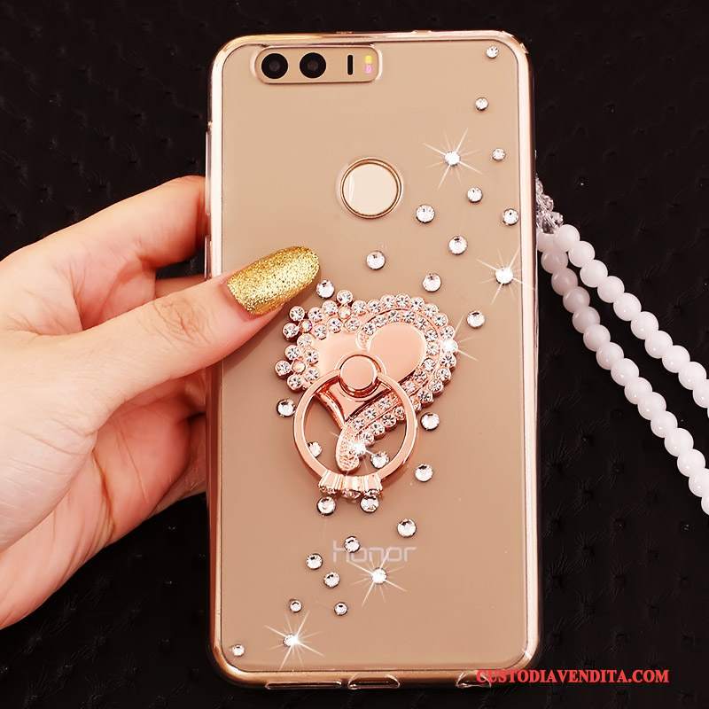 Custodia Huawei P9 Silicone Ornamenti Appesi Tutto Incluso, Cover Huawei P9 Strass Telefono Ring