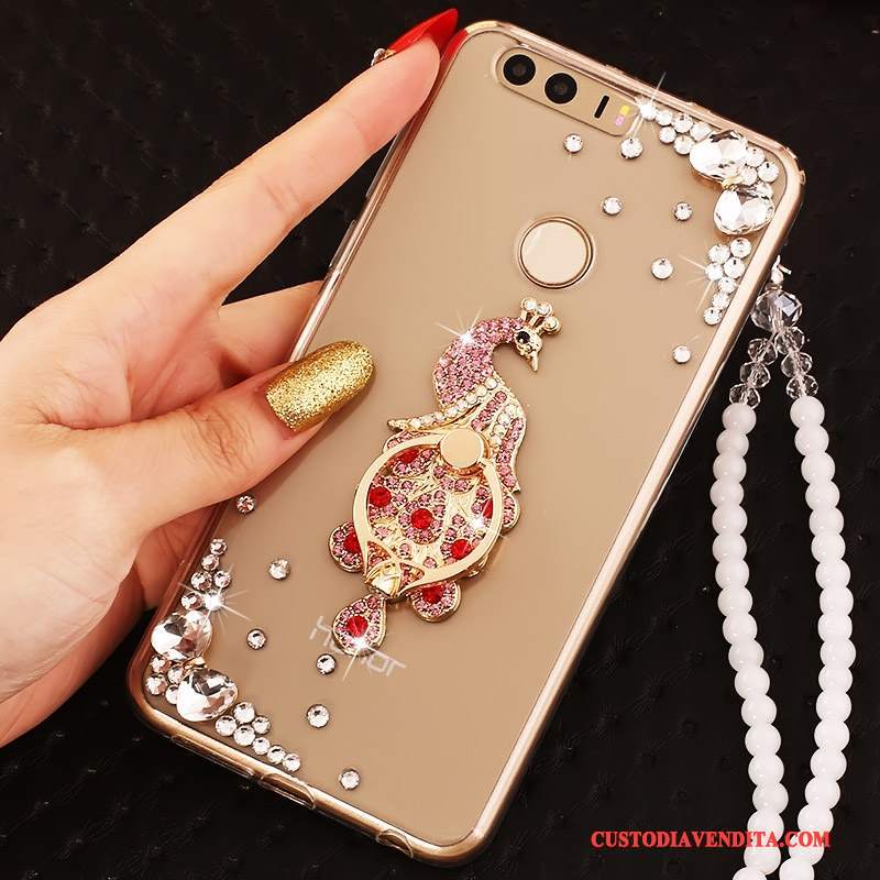 Custodia Huawei P9 Silicone Ornamenti Appesi Tutto Incluso, Cover Huawei P9 Strass Telefono Ring