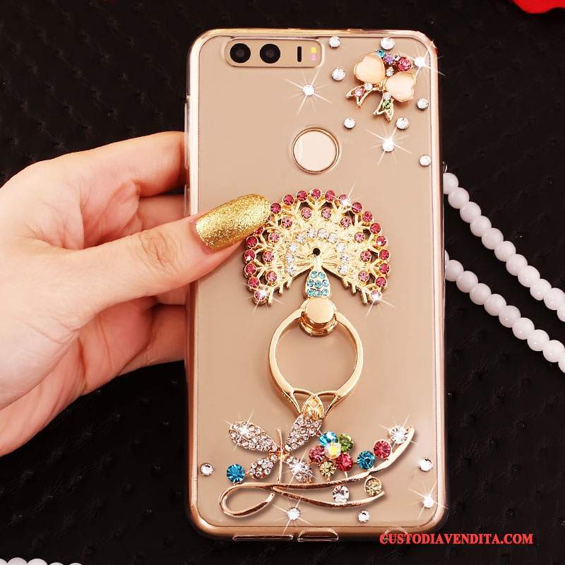 Custodia Huawei P9 Silicone Ornamenti Appesi Tutto Incluso, Cover Huawei P9 Strass Telefono Ring