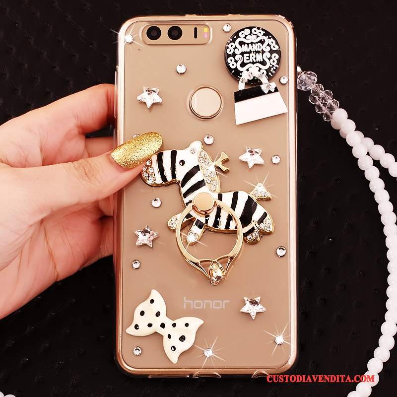 Custodia Huawei P9 Silicone Ornamenti Appesi Tutto Incluso, Cover Huawei P9 Strass Telefono Ring