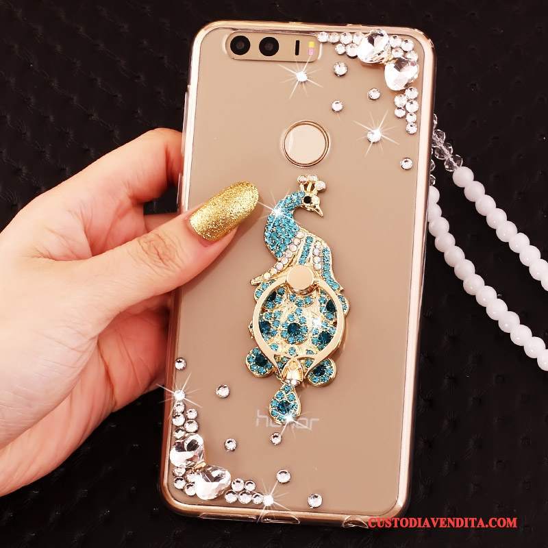 Custodia Huawei P9 Silicone Ornamenti Appesi Tutto Incluso, Cover Huawei P9 Strass Telefono Ring