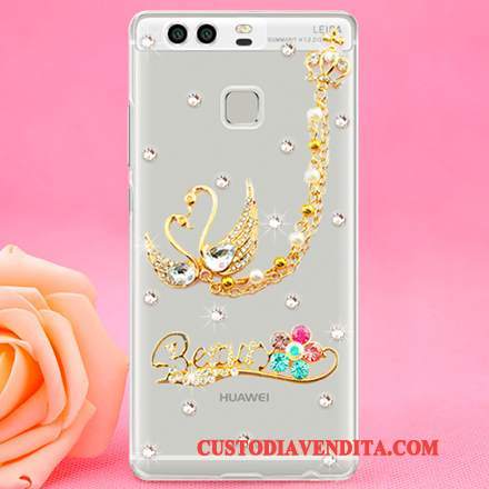 Custodia Huawei P9 Strass Sottile Difficile, Cover Huawei P9 Protezione Plastica Tendenza