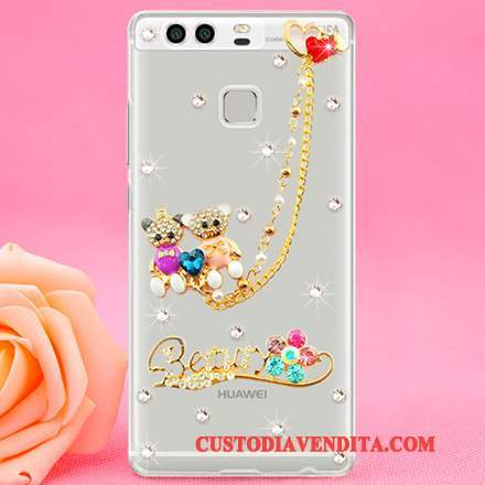 Custodia Huawei P9 Strass Sottile Difficile, Cover Huawei P9 Protezione Plastica Tendenza