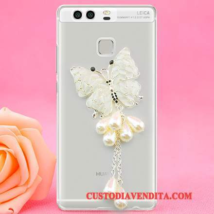 Custodia Huawei P9 Strass Sottile Difficile, Cover Huawei P9 Protezione Plastica Tendenza