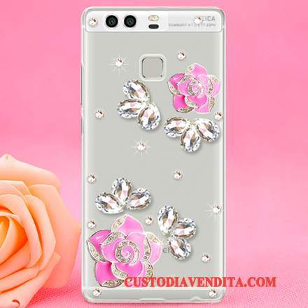 Custodia Huawei P9 Strass Sottile Difficile, Cover Huawei P9 Protezione Plastica Tendenza