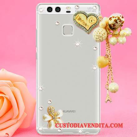 Custodia Huawei P9 Strass Sottile Difficile, Cover Huawei P9 Protezione Plastica Tendenza