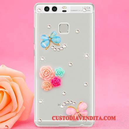 Custodia Huawei P9 Strass Sottile Difficile, Cover Huawei P9 Protezione Plastica Tendenza