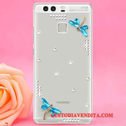 Custodia Huawei P9 Strass Sottile Difficile, Cover Huawei P9 Protezione Plastica Tendenza