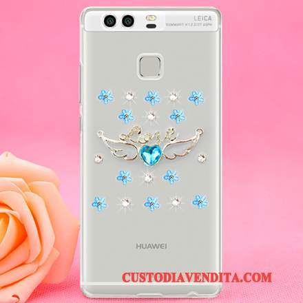 Custodia Huawei P9 Strass Sottile Difficile, Cover Huawei P9 Protezione Plastica Tendenza