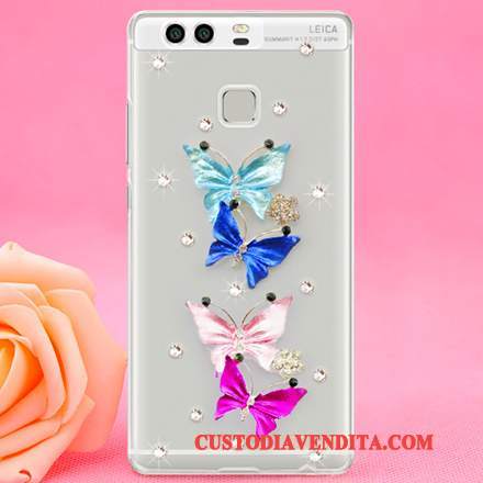 Custodia Huawei P9 Strass Sottile Difficile, Cover Huawei P9 Protezione Plastica Tendenza