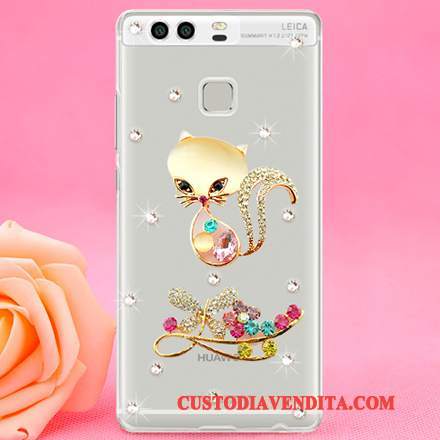 Custodia Huawei P9 Strass Sottile Difficile, Cover Huawei P9 Protezione Plastica Tendenza