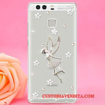 Custodia Huawei P9 Strass Sottile Difficile, Cover Huawei P9 Protezione Plastica Tendenza