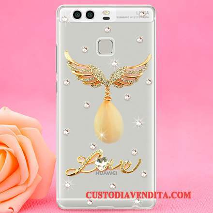 Custodia Huawei P9 Strass Sottile Difficile, Cover Huawei P9 Protezione Plastica Tendenza