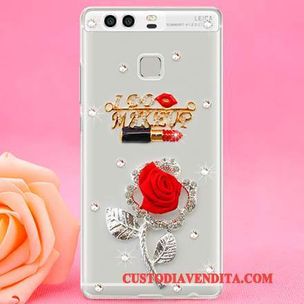 Custodia Huawei P9 Strass Sottile Difficile, Cover Huawei P9 Protezione Plastica Tendenza