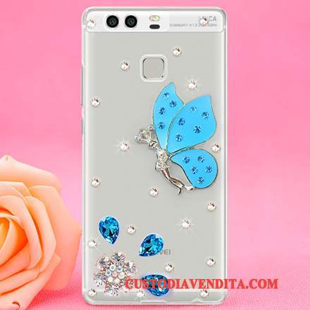 Custodia Huawei P9 Strass Sottile Difficile, Cover Huawei P9 Protezione Plastica Tendenza