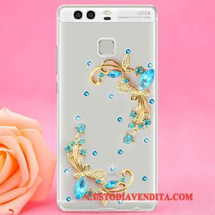 Custodia Huawei P9 Strass Sottile Difficile, Cover Huawei P9 Protezione Plastica Tendenza