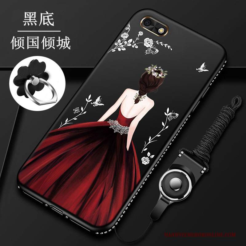 Custodia Huawei Y5 2018 Cartone Animato Telefono Tutto Incluso, Cover Huawei Y5 2018 Protezione Rosso Anti-caduta