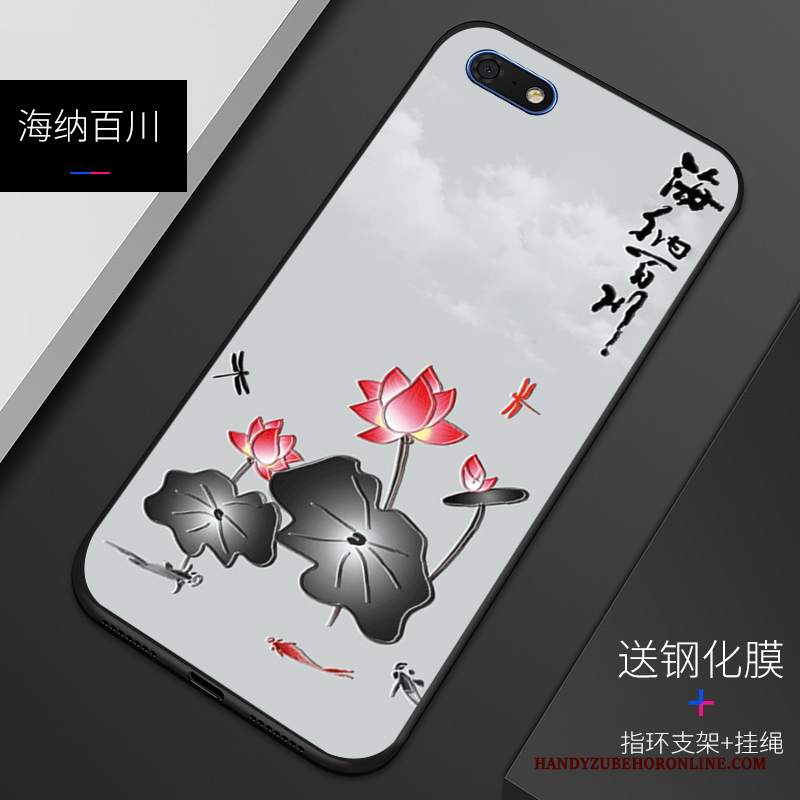 Custodia Huawei Y5 2018 Goffratura Blutelefono, Cover Huawei Y5 2018 Protezione Personalizza Morbido