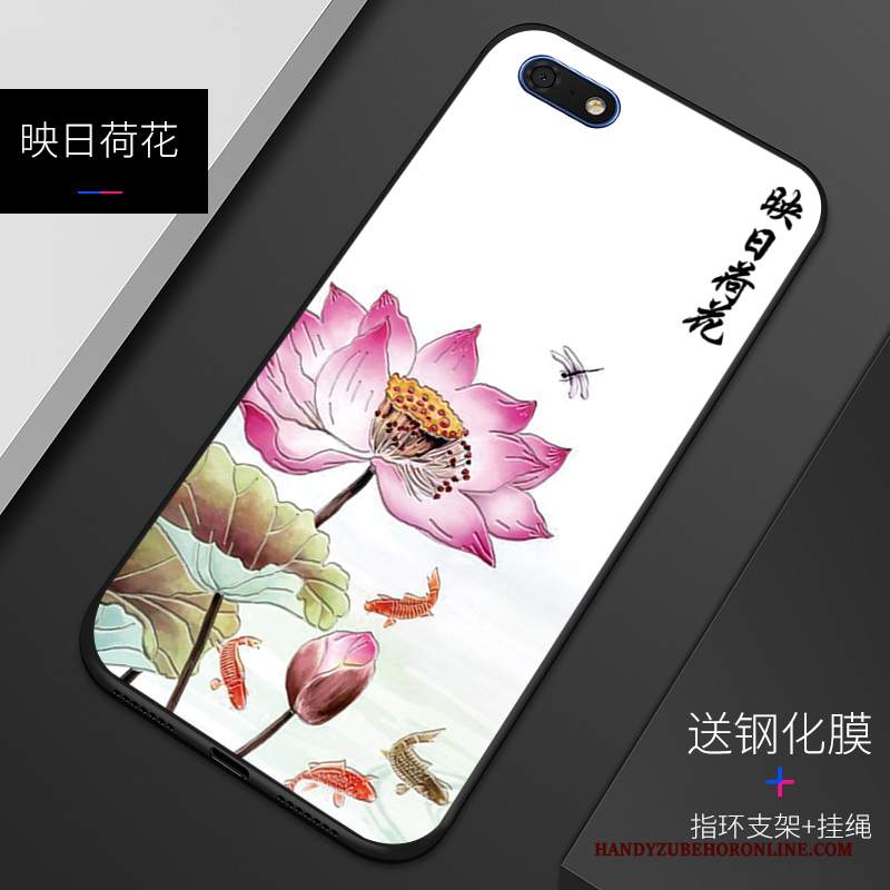 Custodia Huawei Y5 2018 Goffratura Blutelefono, Cover Huawei Y5 2018 Protezione Personalizza Morbido