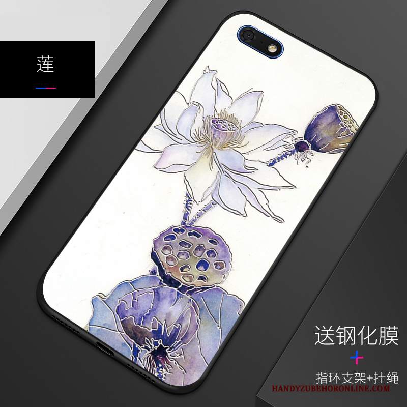 Custodia Huawei Y5 2018 Goffratura Blutelefono, Cover Huawei Y5 2018 Protezione Personalizza Morbido