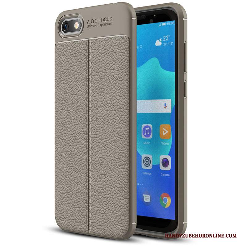 Custodia Huawei Y5 2018 Pelle Telefono Modello, Cover Huawei Y5 2018 Silicone Grigio Tutto Incluso