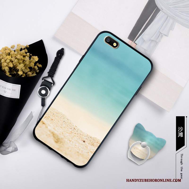 Custodia Huawei Y5 2018 Protezione Gioventù Blu, Cover Huawei Y5 2018 Cartone Animato Telefono Ring