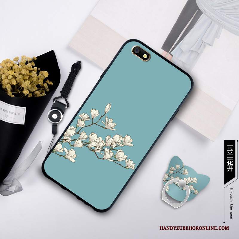 Custodia Huawei Y5 2018 Protezione Gioventù Blu, Cover Huawei Y5 2018 Cartone Animato Telefono Ring