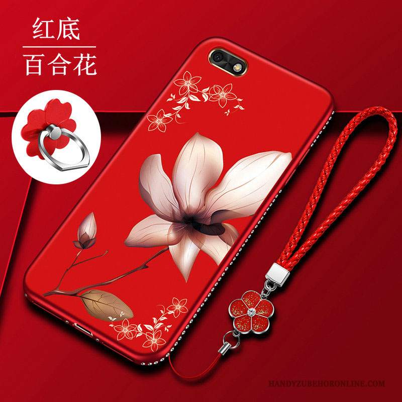 Custodia Huawei Y5 2018 Silicone Rosso Morbido, Cover Huawei Y5 2018 Protezione Sottile Anti-caduta