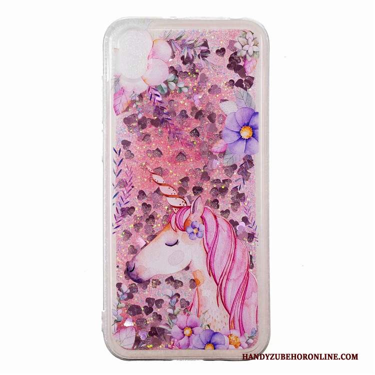 Custodia Huawei Y5 2019 Cartone Animato Sabbie Mobili Anti-caduta, Cover Huawei Y5 2019 Porpora Morbido