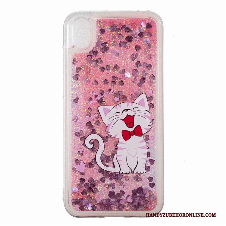 Custodia Huawei Y5 2019 Cartone Animato Sabbie Mobili Anti-caduta, Cover Huawei Y5 2019 Porpora Morbido