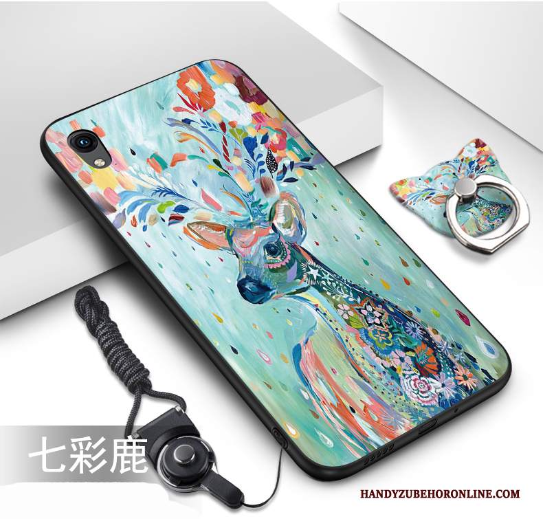 Custodia Huawei Y5 2019 Colore Telefono Ornamenti Appesi, Cover Huawei Y5 2019 Nero Supporto