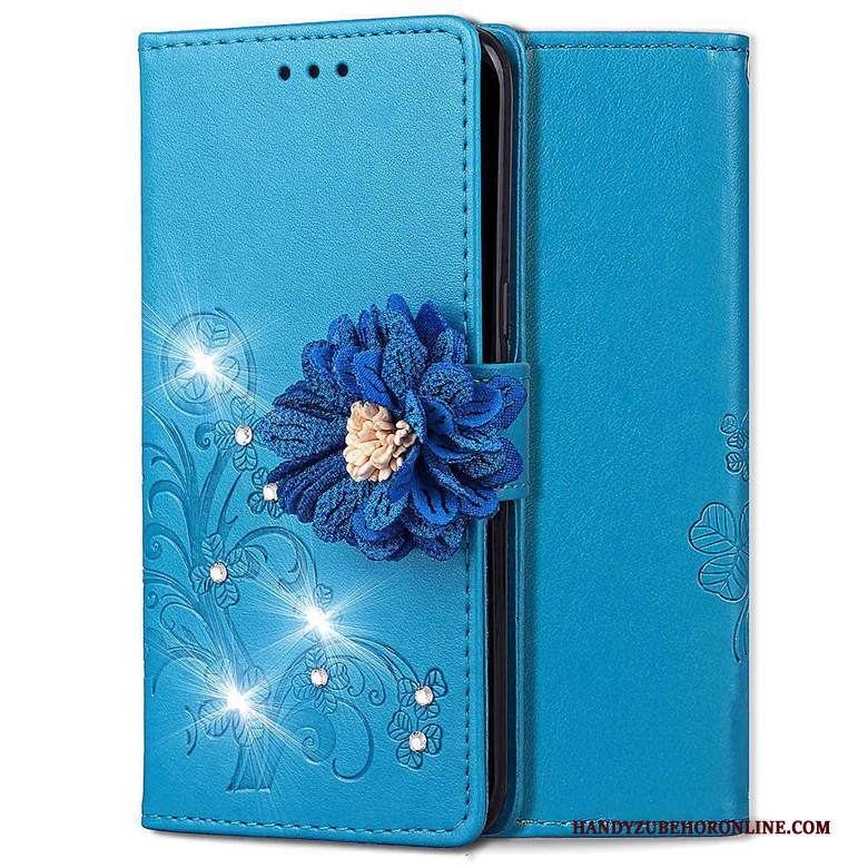 Custodia Huawei Y5 2019 Protezione Blu Morbido, Cover Huawei Y5 2019 Pelle Telefono Anti-caduta